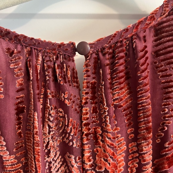 Anthropologie Burgundy Patterned Jumpsuit - Picture 6 of 6